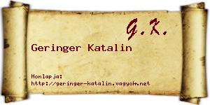 Geringer Katalin névjegykártya